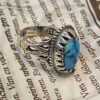 Persian Neyshabur Turquoise Silver Ring for Men Model Shokouh