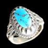 Persian Neyshabur Turquoise Silver Ring for Men Model Shokouh