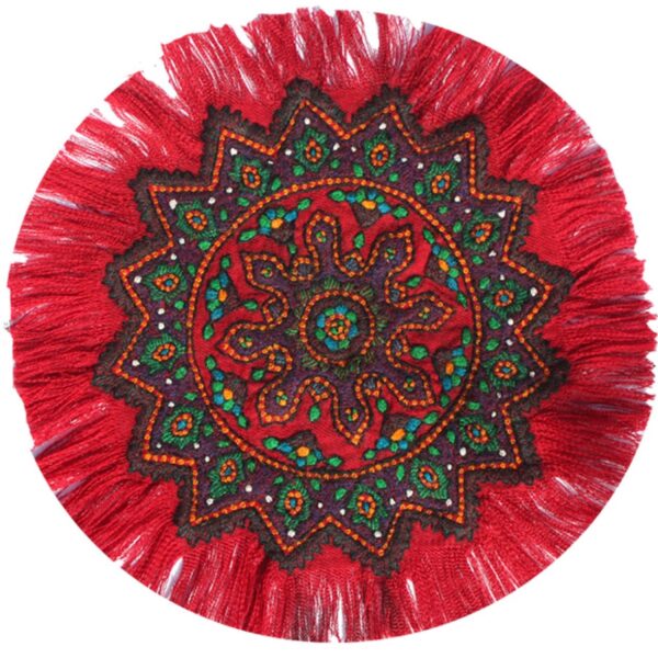 Persian Pateh Tablecloth in Kerman Embroidery Art Handcrafted Floral Red