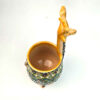 Persian Pottery Sugar Bowl Minakari Enameled with Deer Design