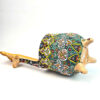 Persian Pottery Sugar Bowl Minakari Enameled with Deer Design