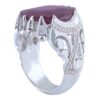 Persian Red Ruby Silver Ring Elegance for Men Handcrafted Model Square