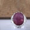 Persian Red Ruby Silver Ring Elegance for Men Handcrafted Model Square