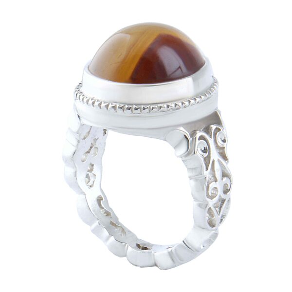 Persian Sulemani Hakik Silver Ring for Men Handcrafted