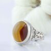 Persian Sulemani Hakik Silver Ring for Men Handcrafted