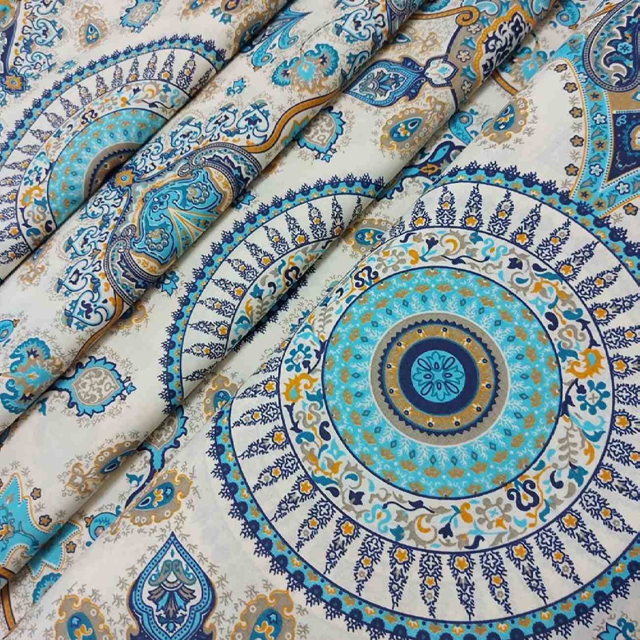 Persian Fabric Adorned With Classic Termeh Paisley Design