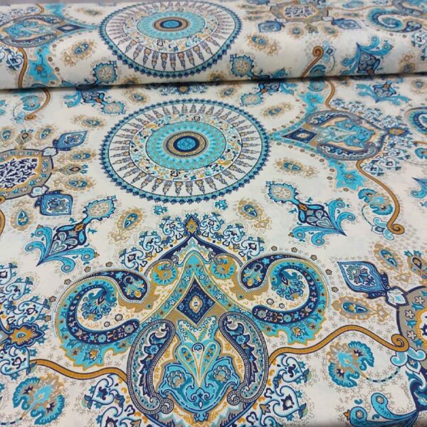 Persian Fabric Adorned With Classic Termeh Paisley Design