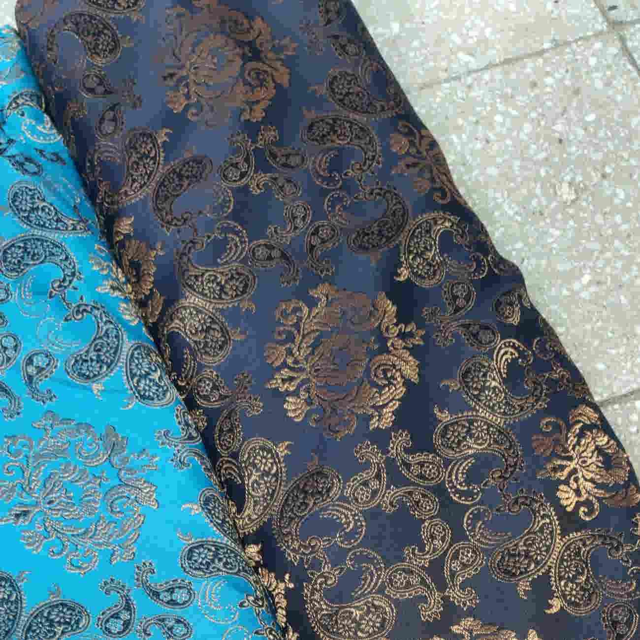 Persian Termeh Fabric in Paisley Design Turquoise