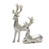 Set of 2 Decorative Deer Figurines - Sitting Standing Sculpture
