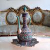 Set of Persian Pottery Rosewater Sprinkler & Plate