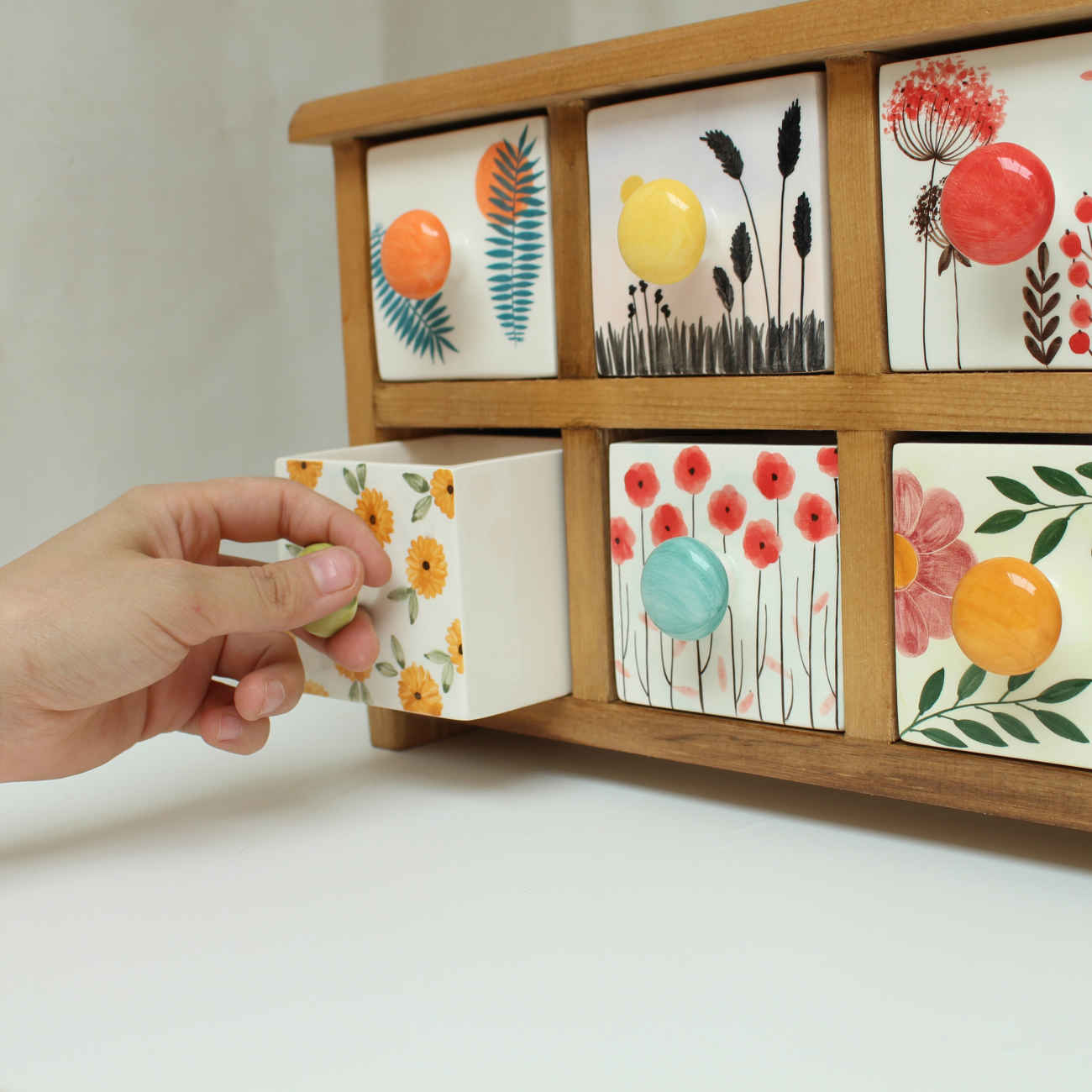 Drawer-Style Tea Organizer – Wooden Structure