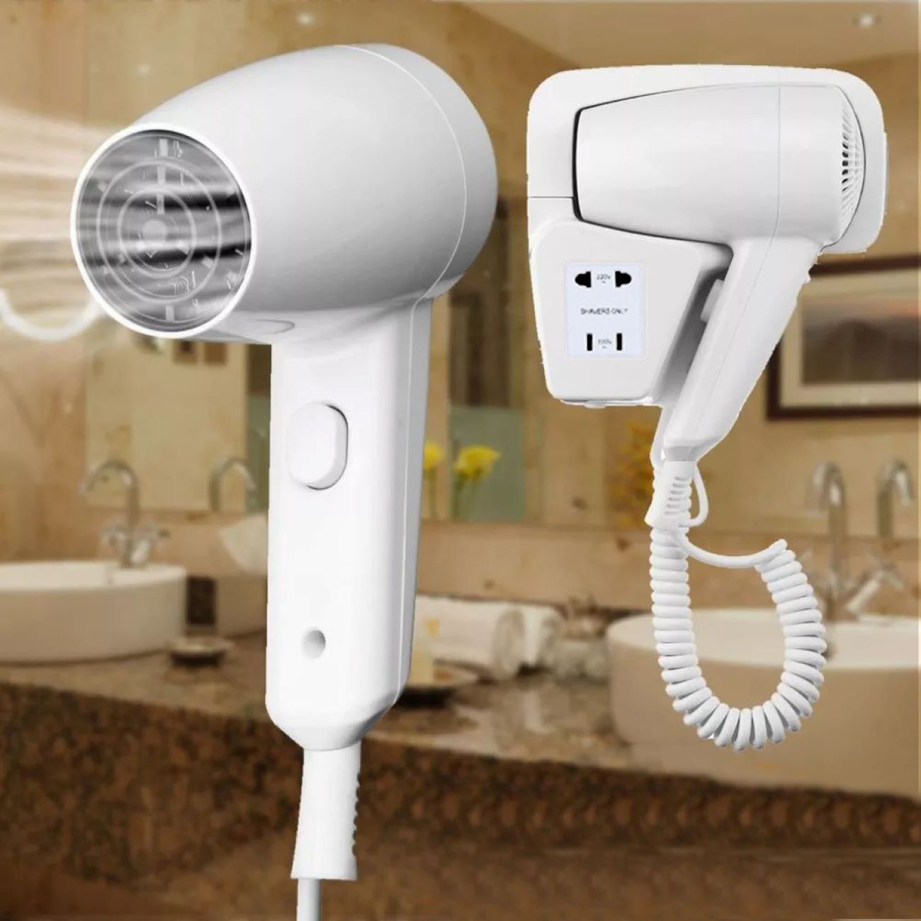 Wall-Mounted Hair Dryer Model G32 with Heat & Speed Setting
