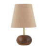 Wooden Accent Table Lamp With Fabric Shade in Cream