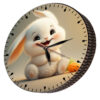 Wooden Nursery Wall Clock for Children’s Room Model Rabbit