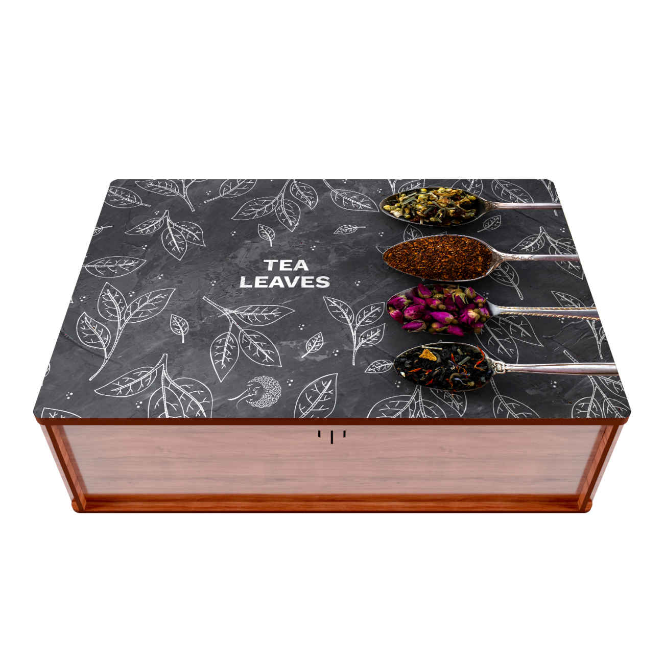 Wooden Tea Bag Box Organizer With Compartments