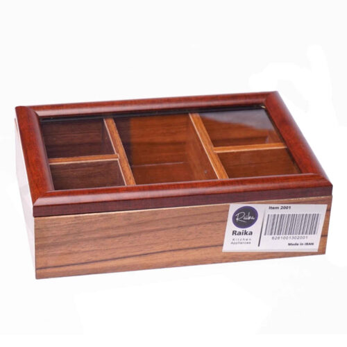 Wooden Tea Bag Box with Classic Design