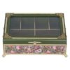 Wooden Tea Bag Box Organizer With Floral Design
