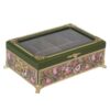Floral Wood Tea Box with Organized Sections
