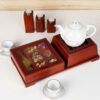 Wooden Tea Bag Organizer Box with Warmer
