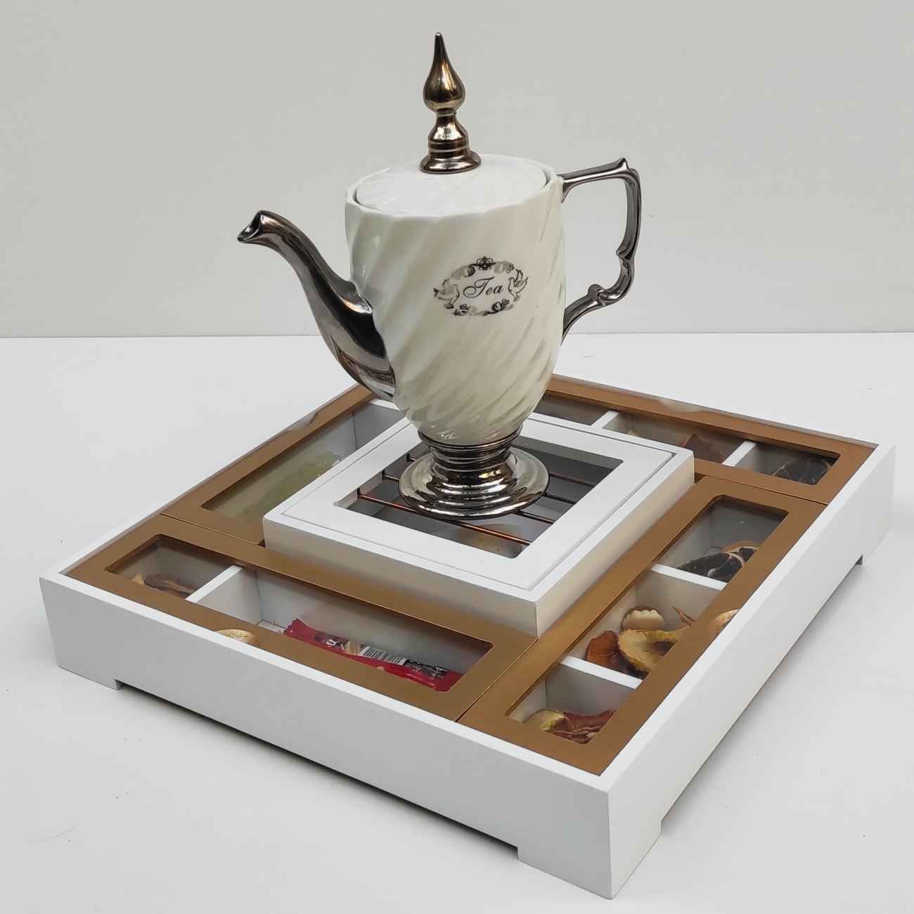 Stylish Tea Organizer with Warmer – Ideal Gift for Tea Lovers