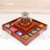 Wooden Tea Bag Organizer Box with Warmer