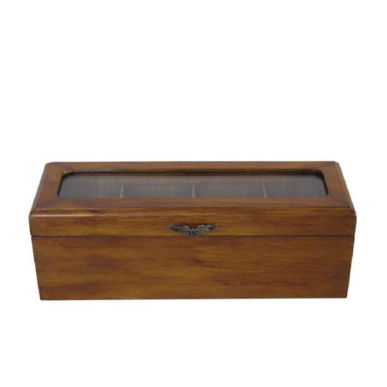 Wooden Tea Bag Organizer Box with Classic Design