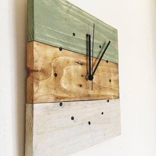 Wooden wall clock Handcrafted with a silent Continuous-Sweep Movement