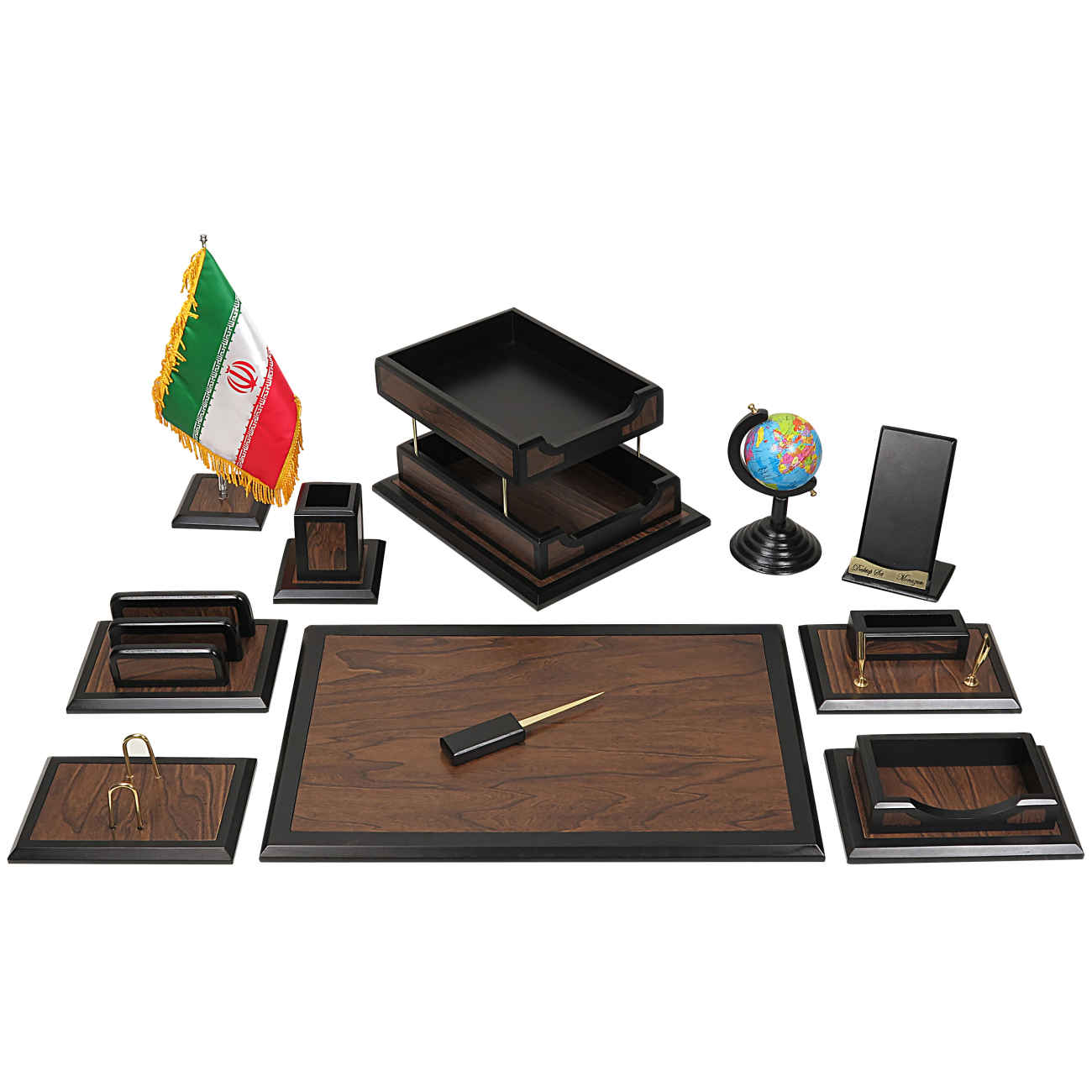 Wooden Office Desk Organizer Accessories - 11Pieces