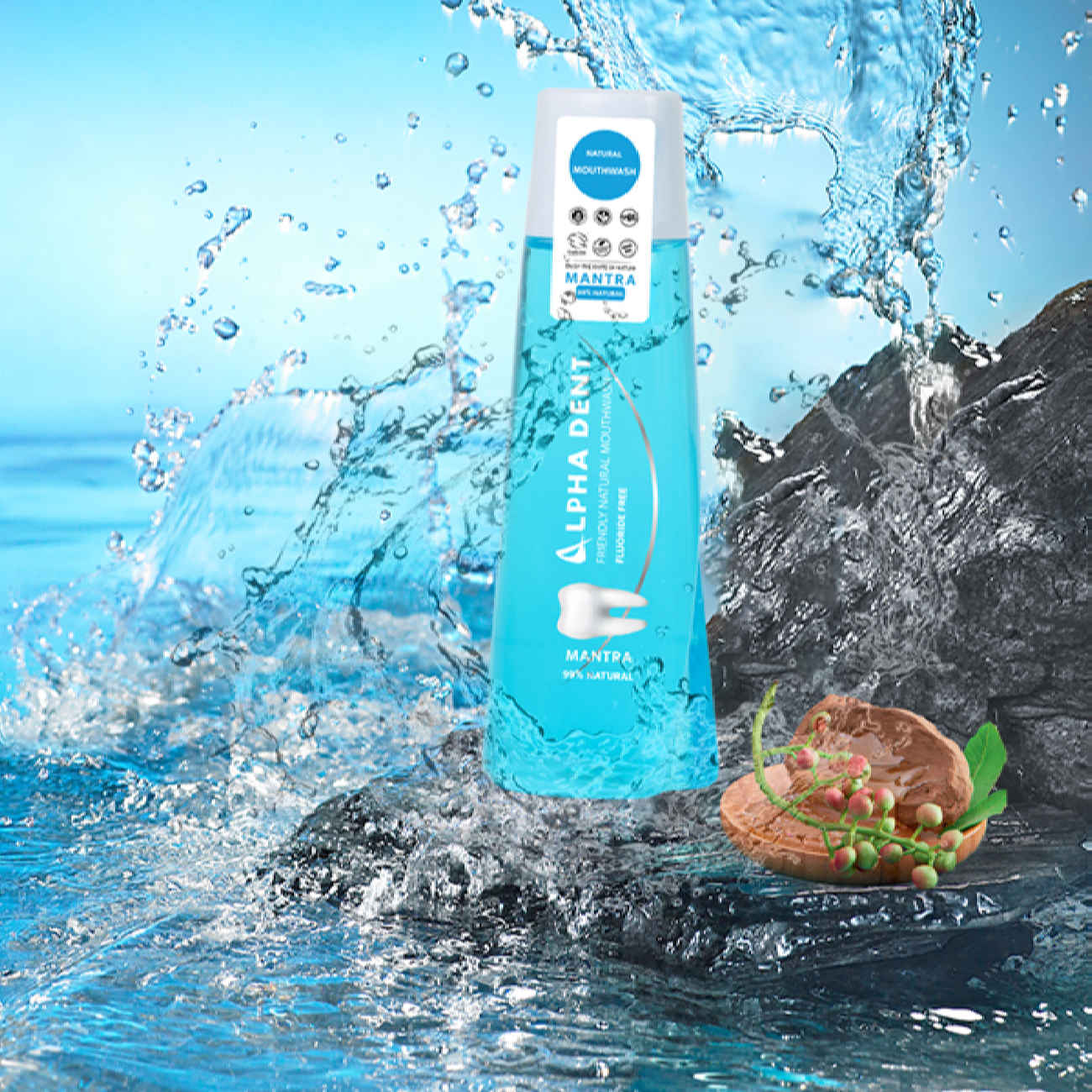 AlphaDent Natural Alcohol-Free & Fluoride-Free Mouthwash – Mantra (x2)