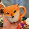 Artistic Ceramic Mug - Animal Design, Orange Edition