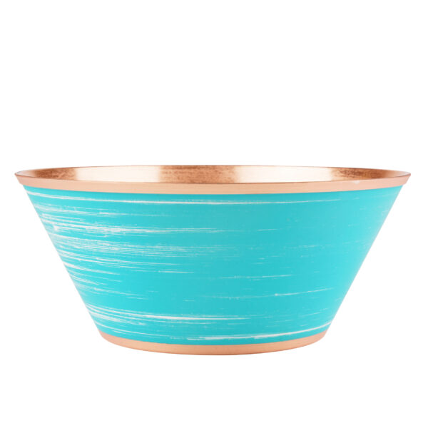 Artisan Persian Handcrafted Copper Bowl in Turquoise