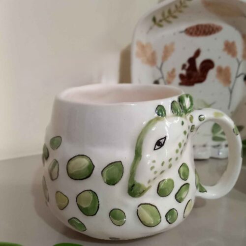 Artistic Handcrafted Ceramic Mug – Deer Design