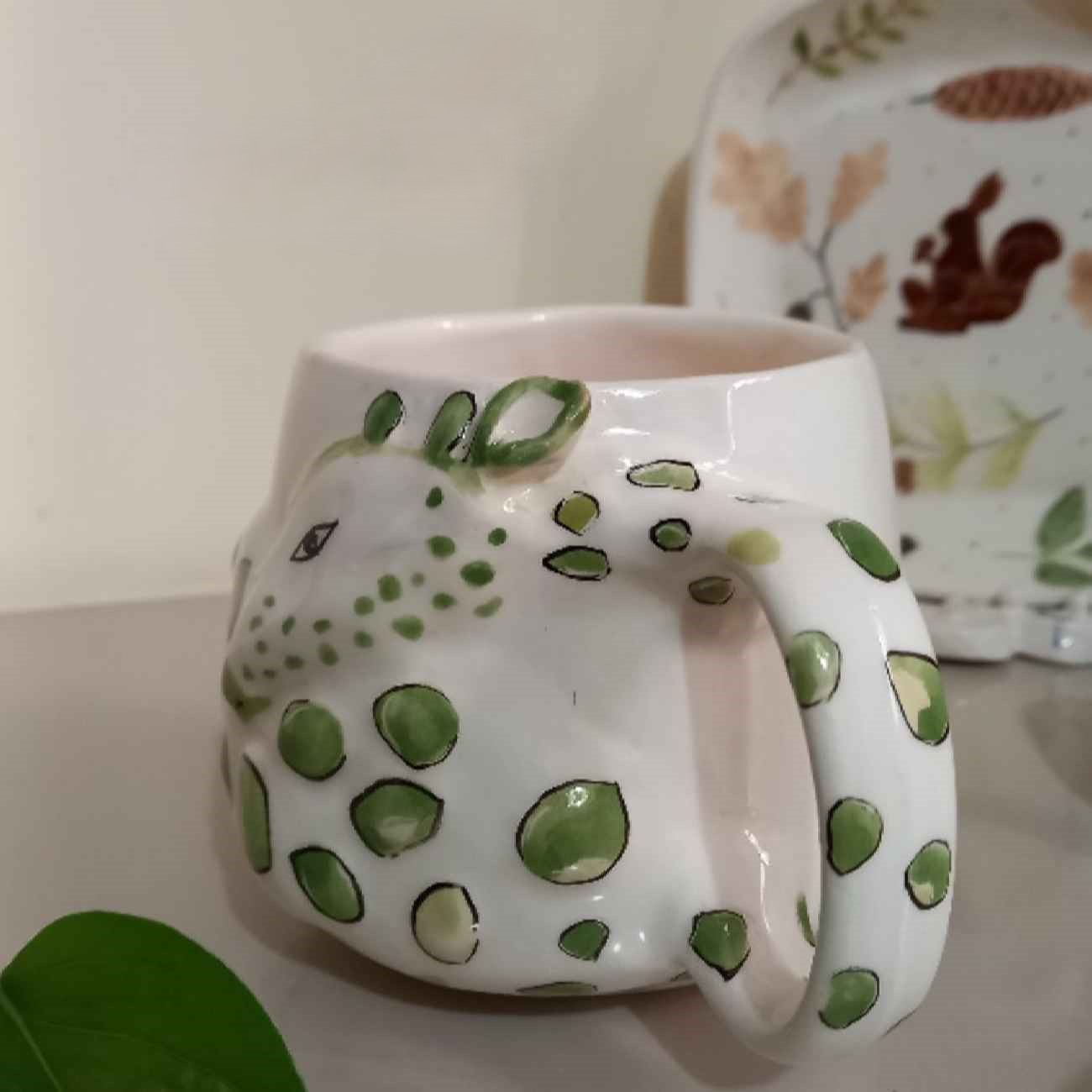 Artistic Handcrafted Ceramic Mug – Deer Design