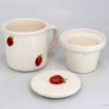 Artistic Handcrafted Ceramic Mug - Strawberries Design