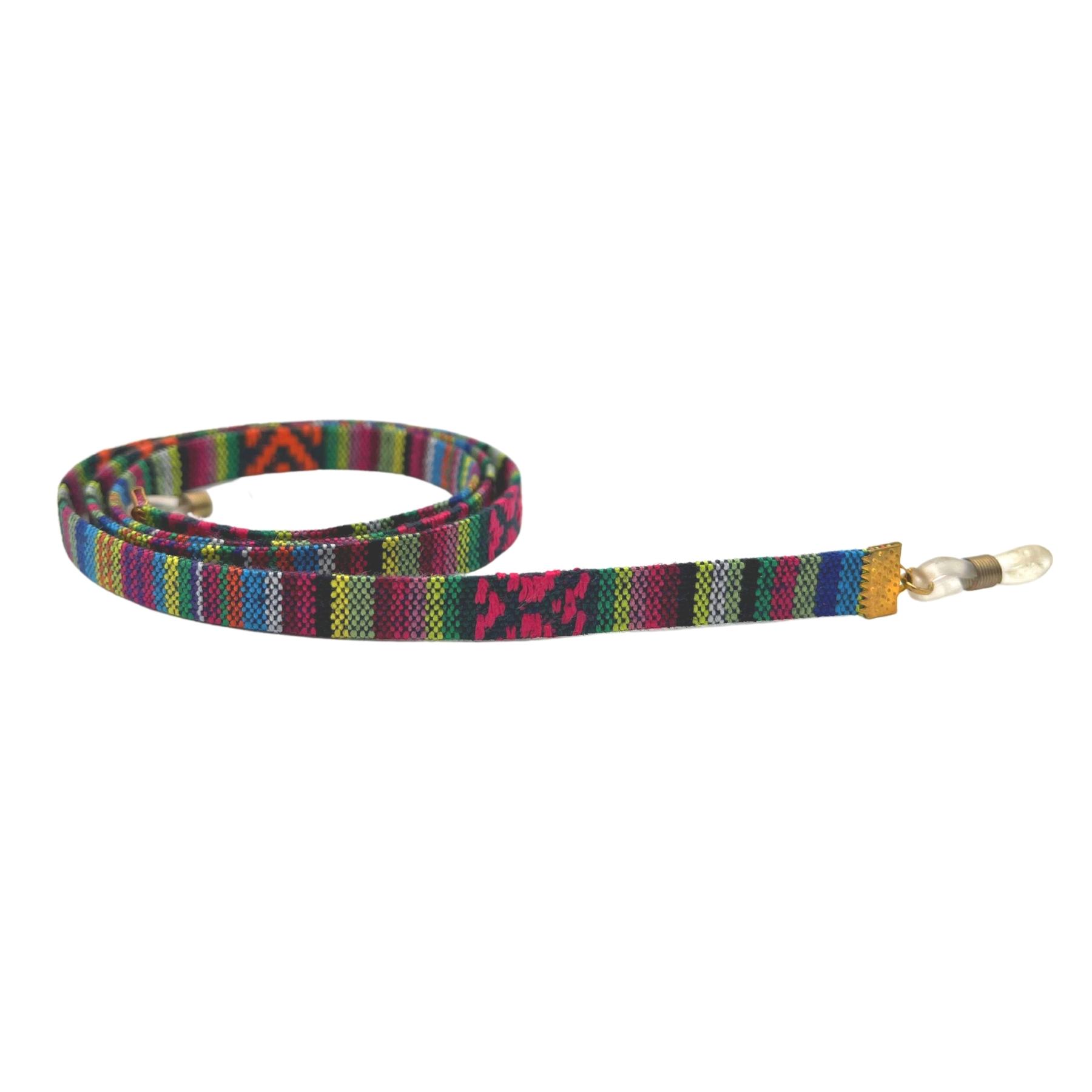 Handcrafted Glasses Strap with Striped Design