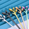 Bar Spoon with Artisan Leaf Design Set of 2 Pieces