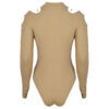Bodysuit Long Sleeve With Thumbhole for Women in Cream