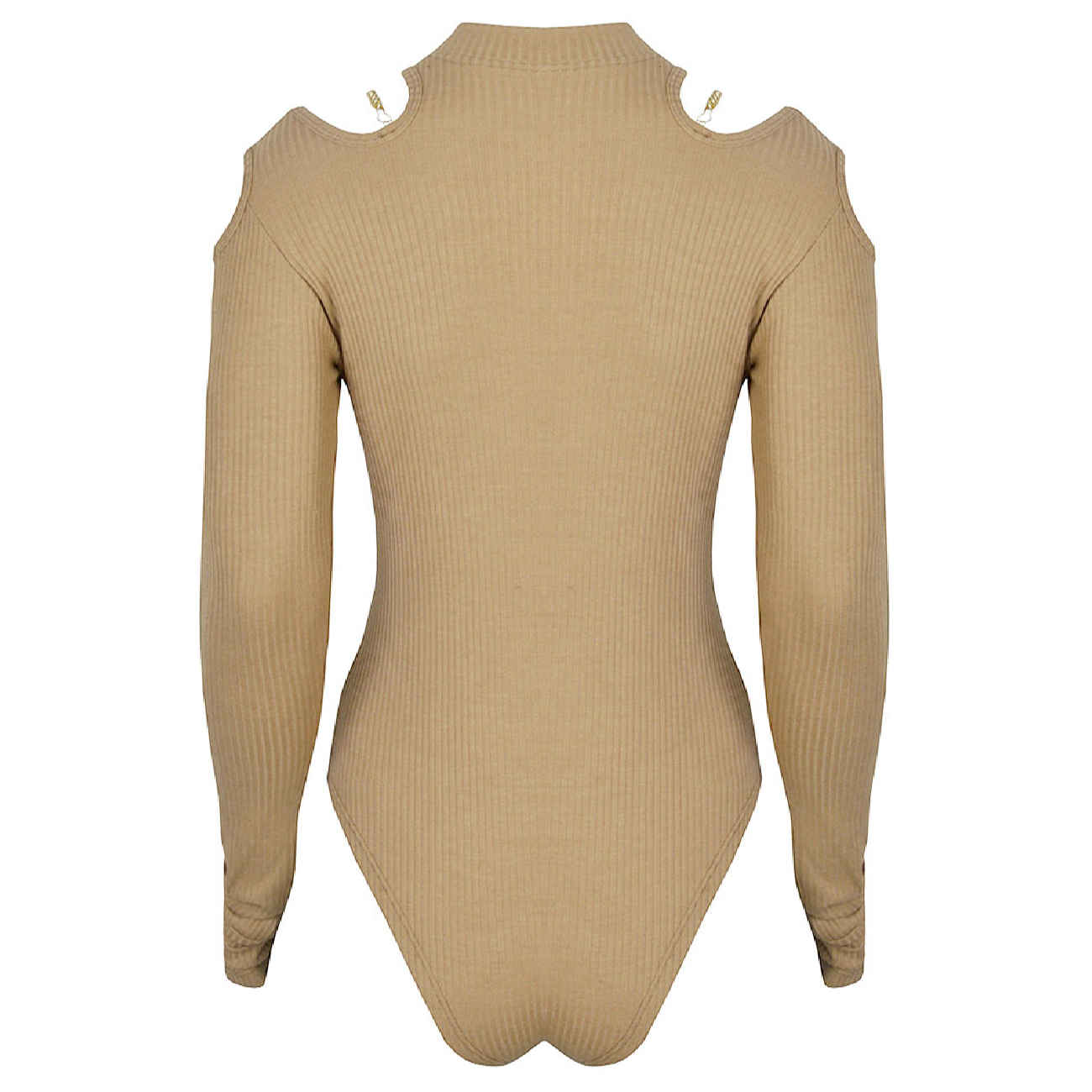 Bodysuit Long Sleeve With Thumbhole for Women in Cream
