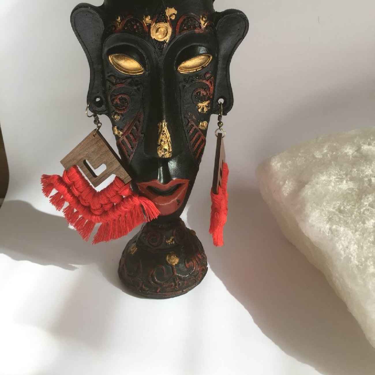 Bohemian Macrame Tassel Dangle in Orange