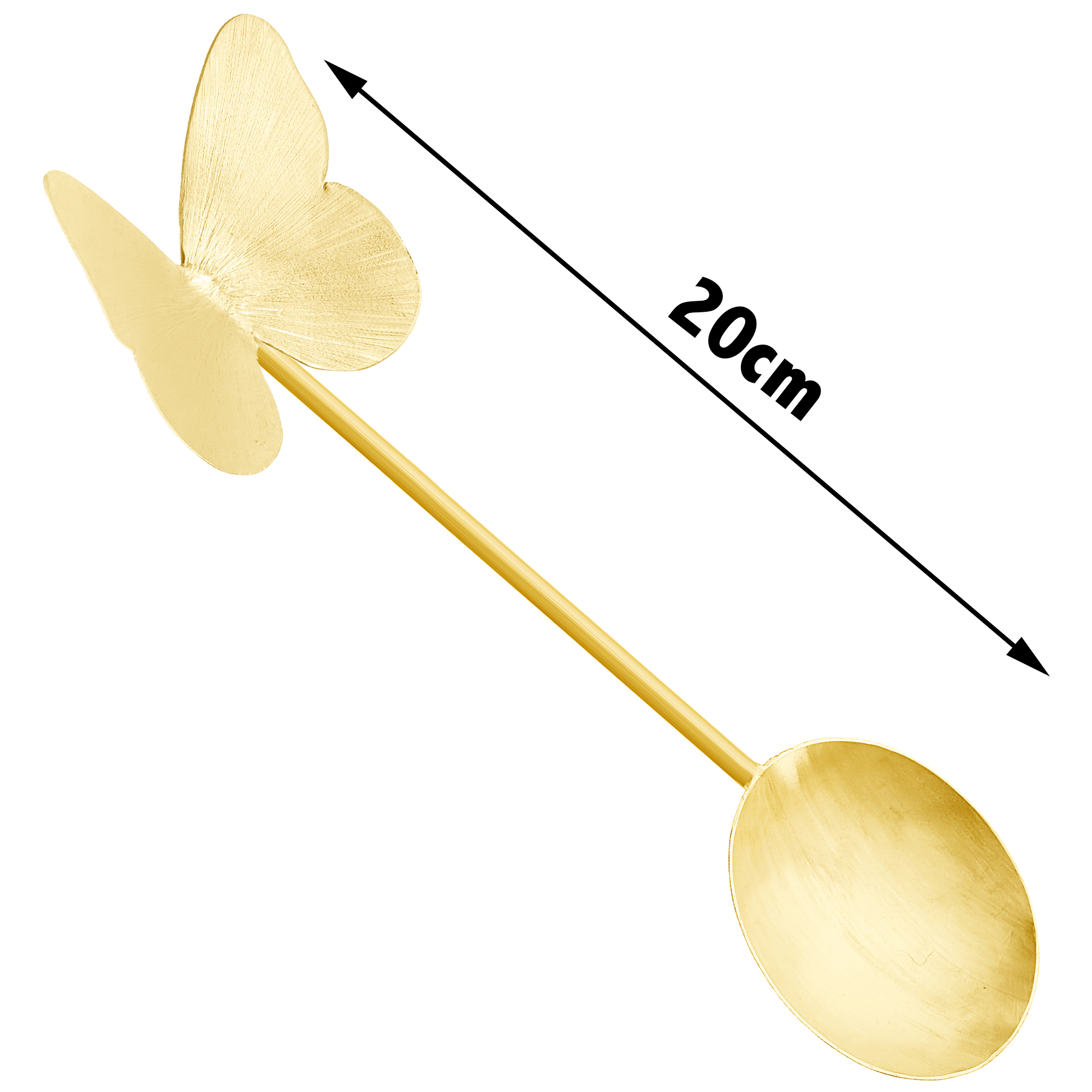 Brass Nut Serving Spoon Butterfly Design in Golden