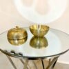 Brass Sugar Bowl with Lid in Apple Design