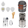 Campfire for Outdoor Cooking with Tableware