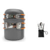Campfire for Outdoor Cooking with Tableware