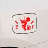 Car Sticker in Black with Fuel Gauge Design in Red