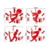 Car Sticker in Black with Fuel Gauge Design in Red