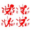 Car Sticker in Black with Fuel Gauge Design in Red