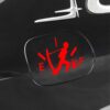Car Sticker in Black with Fuel Gauge Design in Red