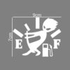 Car Sticker in Black with Fuel Gauge Design in White