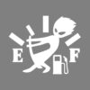 Car Sticker in Black with Fuel Gauge Design in White
