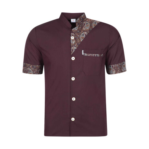 Chef’s Jacket Short Sleeve for Men in Crimson